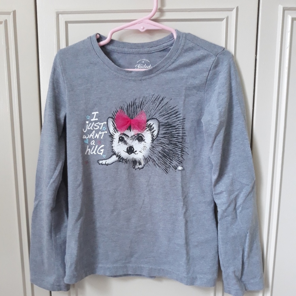 Young Girls Long Sleeve Hedgehog Tee